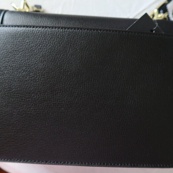 Karl Lagerfeld Paris Simone Small Leather Crossbody Black No Handle - Picture 8 of 12
